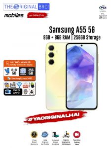 Samsung A55 5G - 8GB RAM - 256GB Storage - Easy Monthly Installments - PTA Approved - 1 Year Official Warranty - The Original Bro Mobiles - TOB70